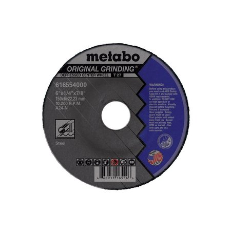 METABO Grinding Wheel 5" x 1/4" x 5/8"-11 - A24N Original Grinding 655730000